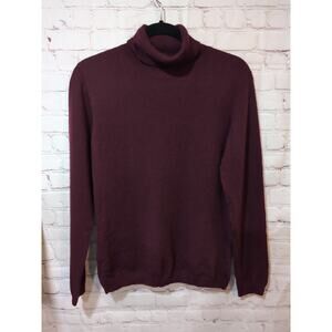 Pure Collection Womens Long Sleeve Turtleneck Cashmere Sweater Maroon Size 8/10